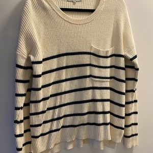 Madewell striped sweater, navy and white, size M